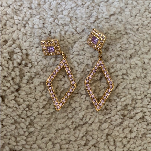 SWAROVSKI pierced earrings/w: light purple crystal - Picture 2 of 4